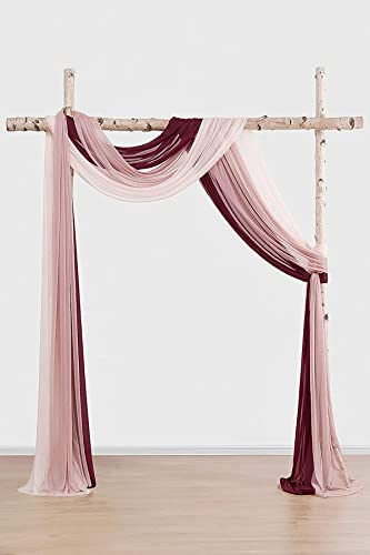 Dloapesy Wedding Party Reception Arch Draping Fabric 3 Panels 30" x 20Ft Chiffon Fabric Drapery Wedding Ceremony Reception Swag Decorations (3PCS - Image 2