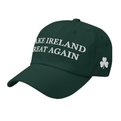 Make Ireland Great Again Hat - Conor McGregor Irish President Embroidered Dad Cap - Irish Shamrock Left Side Embroidery