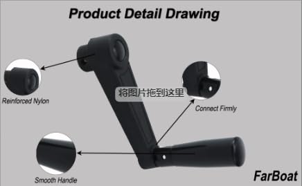 Image of 4.1-Inch Length Foldable Nylon Crank Handle Swivel Rocker Handle for Industrial Machine Tools or Other Equipments (Hole Diameter 10mm)