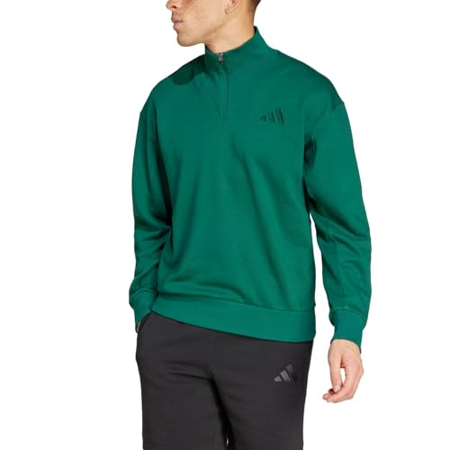 adidas Men's All Szn Fleece Quarter-Zip Crewneck Swearshirt2