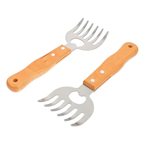 Beatifufu 2pcs Stainless Steel Meat Shredding BBQ Tools for Easy Shredding of Chicken Beef More Dishwasher Safe Essential Barbecue Accessory