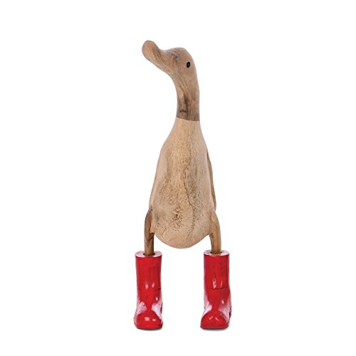 Wooden duck with rain boots Clearance