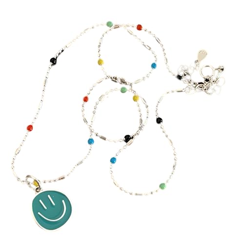 Chaîne de clavicule à Visage coloré Punk Vintage pour Femme et Fille