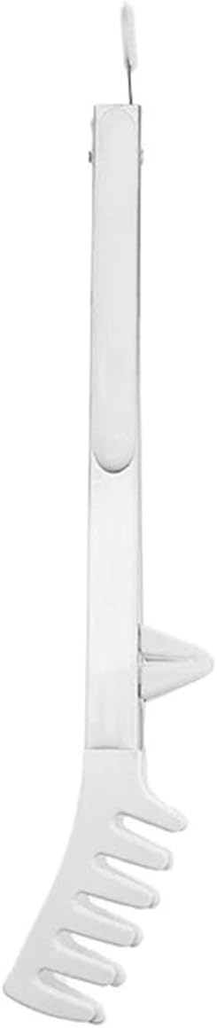 12-In Food Clip Noodle Tongs Silicone Non-Slip Serving Pasta Spaghetti Tong Stainless Steel Handle Serrated(Black 1PC)