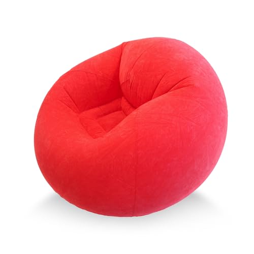 Wellcomer 45x45x28 Inflatable Beanless Bean Bag Chair Lounge Sofa - Red