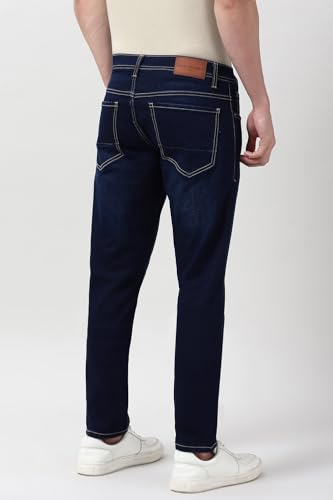 Image of Peter England Men's Skinny Fit Jeans | Denim Mid Washed | Casual Wear | Stylish Bottoms
