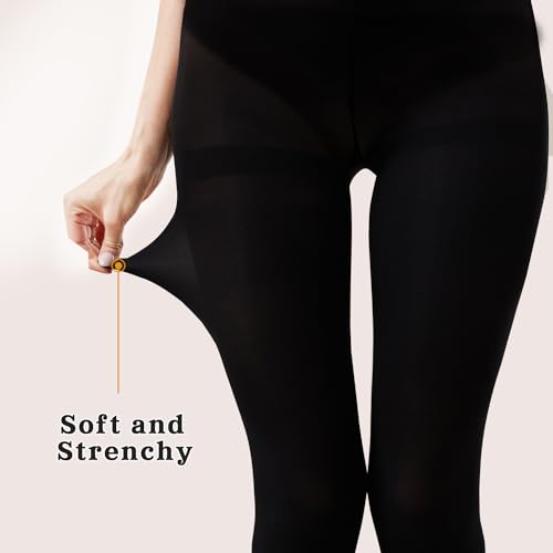 Citystl 40D Black Tights for Women, 3 Pairs Semi Opaque Tights, Control Top Microfiber Pantyhose for women4