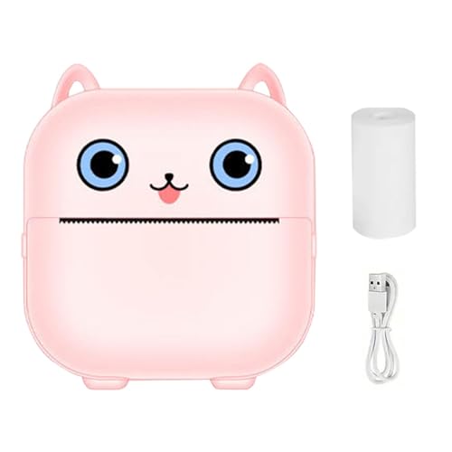 Impresora sin , impresora térmica sin BT de 800 mAh, impresora inalámbrica pequeña, fabricante de calcomanías, 1 rollo de papel de impresión para listas de tareas, álbumes de
