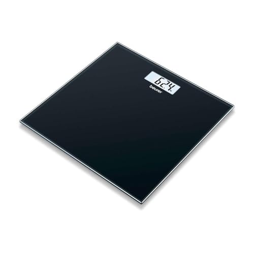 Beurer GS-10 - Báscula de baño digital ultra plana de vidrio, color negro