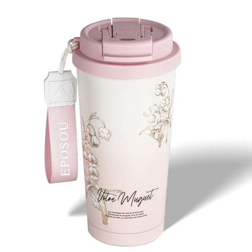 Travel Coffee Mug,leak proof travel mug tumbler with Flip Lid,Reusable Insulated Stainless Steel...