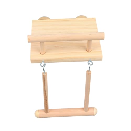 Sosoport 1stück Hängendes Papageienspielzeug Aus Holz Kreative Schaukel Und Kletterkombination Für Sittiche Nymphensittiche Und Kleine Vögel Sicheres Praktisches Kauspielzeug Spiel Und