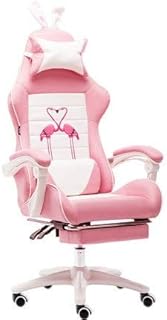 HHJJ Silla de computadora, Silla de Juego ergonómica Silla de Carreras electrónicas Casa Oficina Juego Chica Silla Corazón Capitiva Silla de Carreras con reposapiés -9219x0d3c