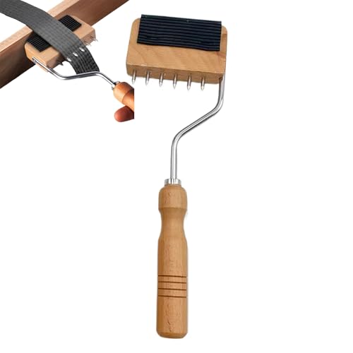Tensor de cincha de tejido con mango de madera, herramienta de tapicería, herramienta tensora para alfombras, lienzos y textiles, para decoración de interiores