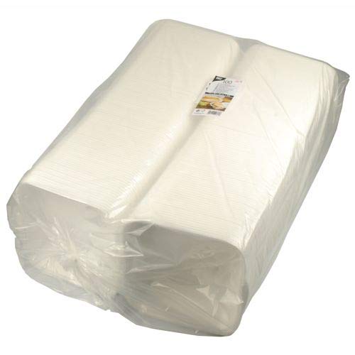 Starpak 100 Hamburger-Boxen mit Klappdeckel, XPS 11 cm x 20 cm x 20 cm weiss laminiert XXL (85290, 100 Stück)