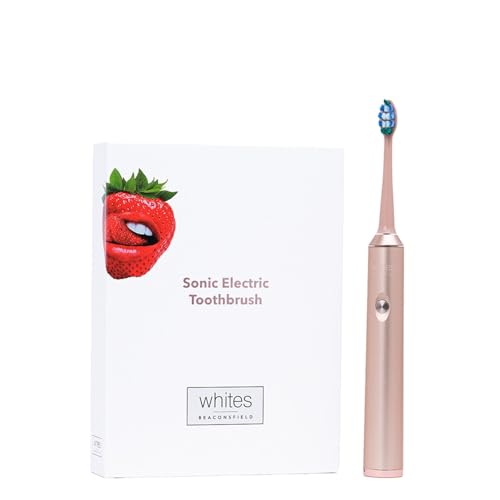 Whites Beaconsfield Sonic Elektrische Zahnbürste Rose Gold Limited Edition: fortschrittliche Zahnaufhellung mit 5 Putzmodi, 37.000 Vibrationen, lange Akkulaufzeit, Premium-Borsten, USB-Aufladung