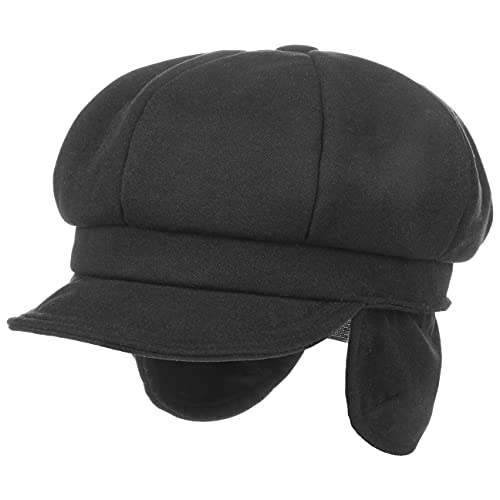 Casquette gavroche femme hiver Lipodo visiere bandeau cuir et oreillettes