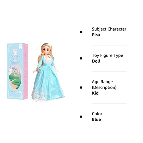 Queban Fashion Princess Dolls Shimmer Elsa Doll, Skirt, Shoes, And Long Blonde Hair, Toy For Kids 3 Years Old And Up #TOP6