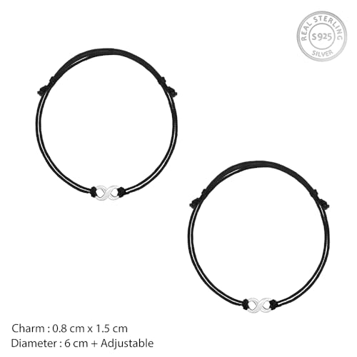 GIVA 925 Silver Infinity Black Thread Anklets (Single)| Gifts for Girlfriend, Gifts for Women and Girls | With Certificate of Authenticity and 925... - Image 4