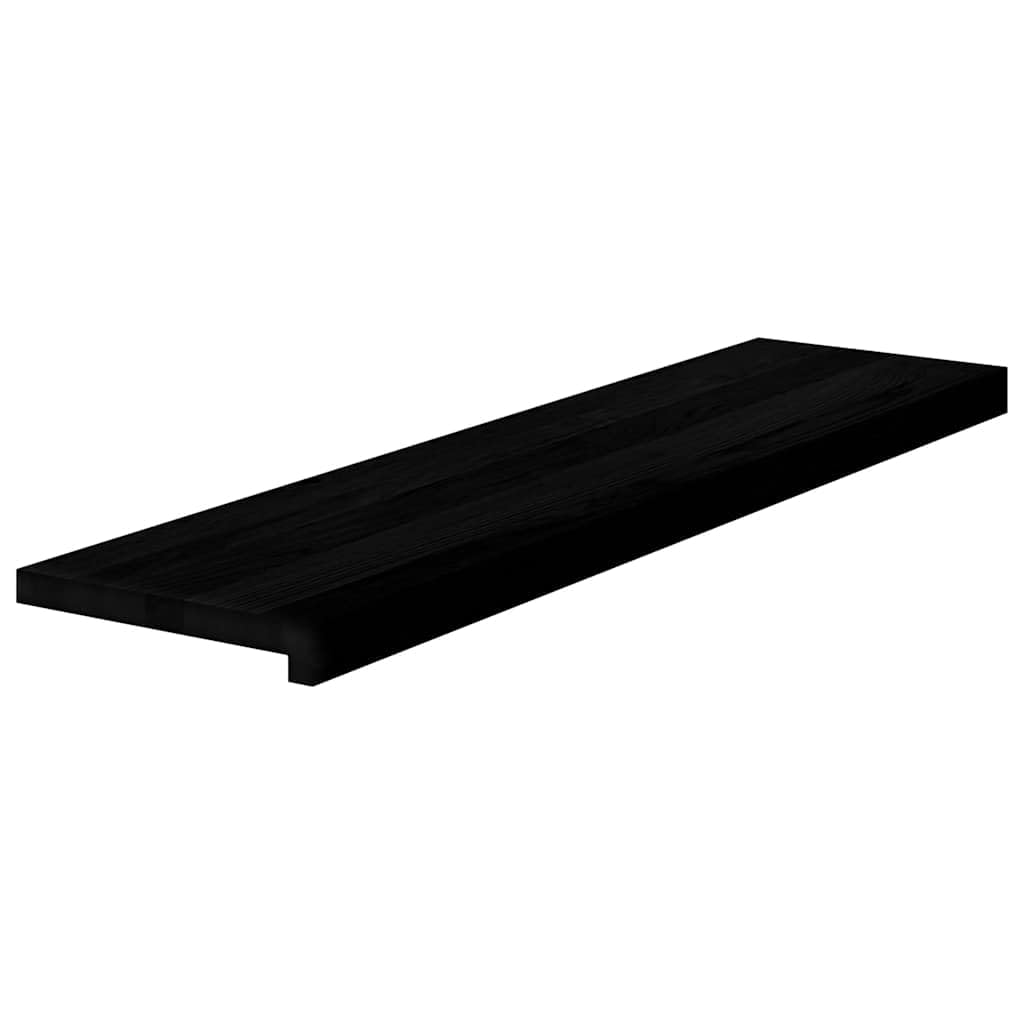 Juego de 2 peldaños para escaleras, color marrón oscuro, 100 x 25 x 2 cm, de madera maciza de roble, robustos peldaños para renovación de escaleras y alféizar de ventana, aspecto elegante con