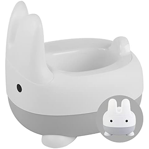 ToeZee Bunny Toddler Potty Training Toilet Seat - Comfortable Toddler Toilet Seat - Easy to Clean Removable Bowl - Non-Slip Kids Potty Chair - Toddler Potty Seat for Boys & Girls (Gray) Cover