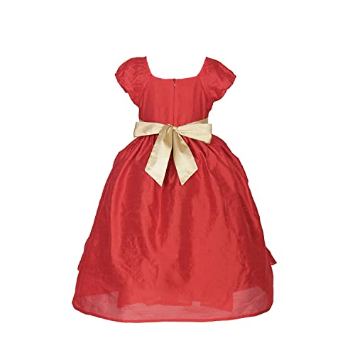 Image of Ripening Baby Girls' Poly Satin Puffed Cap Sleeves and A Square Neckline Gown