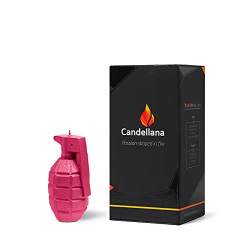Candellana-Handmade-Grenade-Kaars-Gift-Grappig-Decoratieve-Kaars-Home-Decor-Geschenken-voor-vrienden-Katoenen-lont-Brandduur-25-uur-Donkerroze-Kaars