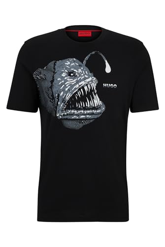HUGO T-Shirt Dibeach en Jersey de Coton de Qualité Supérieure