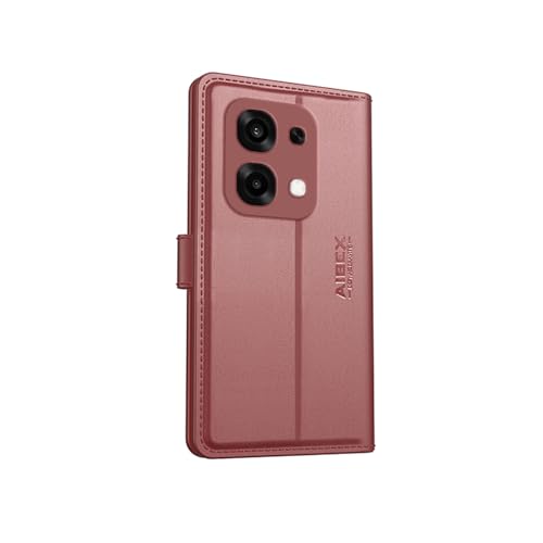 Image of AIBEX Compatible for Oppo F31 5G Flip Cover Leather Finish with Magnatic Closure | Inside TPU with Card Pockets | Wallet Stand | Complete Protection Flip Case -Brown