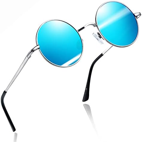 Joopin Vintage Polarised Round Sunglasses Mens - UV400 Protection Retro Hippy Sun Glasses Circle Sunglasses for Women and Men