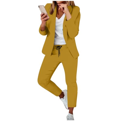 Trousers Suit ensemble pantalon droit femme et cardigan long à poches