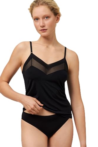 YSABEL MORA - Camiseta Tirantes con Escote de Tul, Ideal para Uso Diario, Tejido Suave y Transpirable, Diseño Elegante y Versátil, Cualquier Ocasión