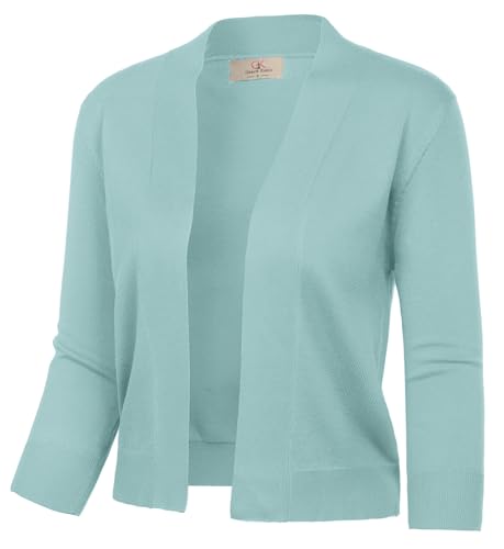 Image of GRACE KARIN Women Cardigan Sweaters Lightweight Knit Cropped Cardigans Trendy 3 /4 Sleeve Shrug Bolero S-3XL