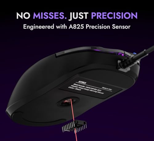 Image of Kreo Harpy Gaming Mouse Wired, 55g Ultra-Lightweight Mouse, Customizable RGB Mouse for Laptop Gaming, Mouse for Pc, 1000Hz Polling Rate, 12800 DPI
