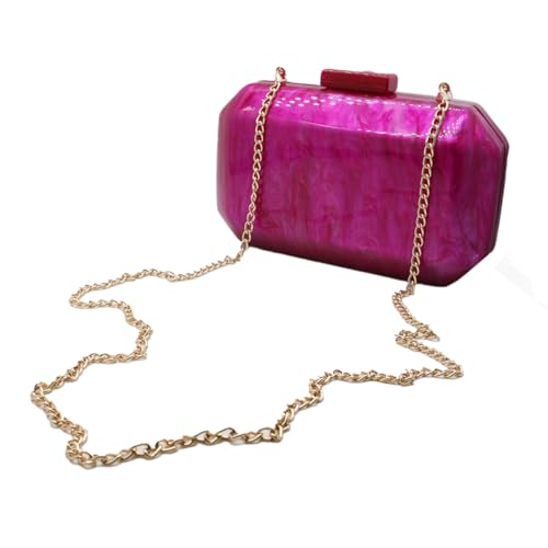 Image of Women Acrylic Clutch Chic Marble Evening Handbag Wedding Box Clutch Purse Chain Shoulder Bag for Prom Party