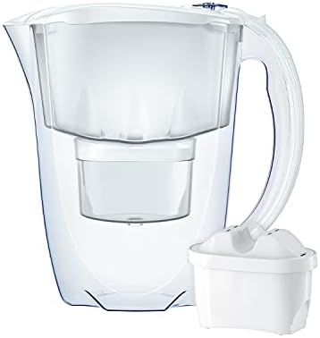 AQUAPHOR Water Filter Amethyst White Including 1 Maxfor+ Filter I Carafe for 2.8 L I Fits in the Fridge Door I Reduces Limescale & Chlorine I Table Water Filter I Stylish Container