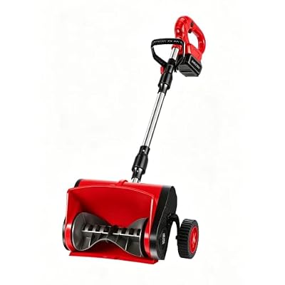 36in Galvanized Heavy-Duty 2-Wheel Snow Pusher Hand Plow for Snow Removal, Adjustable Handle & Angle Blade, Black