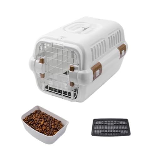 Wangdan ペットキャリー 猫 キャリー コンテナ 耐荷重10KG 頑丈 フードボウル&メッシュカバー付き キャリーケース 大きめ 持ち運び 航空輸送ボックス 旅行 通院 防災 簡単組立 犬 キャリーケース (55*36.5*35cm,ブルー)