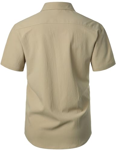 Image of JEMITOP Mens Stretch Wrinkle Free Texture Shirts