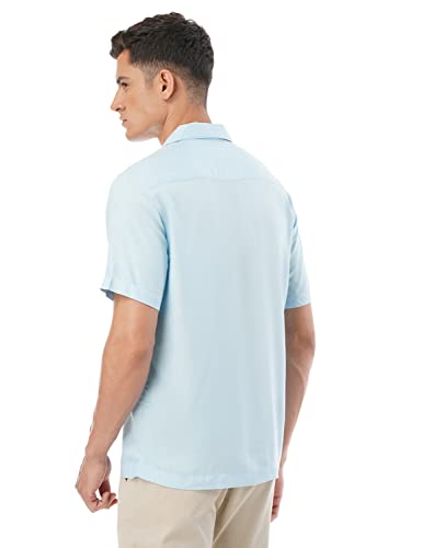 Image of FYLTR Men's Solid Rayon Casual Shirt with Resort Collar & Half Sleeves | Shirts for Men