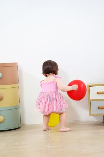 Baby Girl 1st Birthday Clothes One Year Old Tulle Romper Sleeveless Bodysuit Cake Smash Outfits