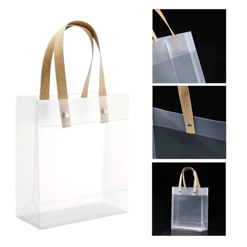 Sacola De Presente Transparente Fosco Com Alça 13,5x7x15 Kit com 12 unidades