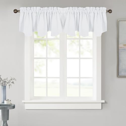 NICETOWN Kitchen Window Blackout Valance - Rod Pocket 50% Blackout Functional Room Decoration Short...