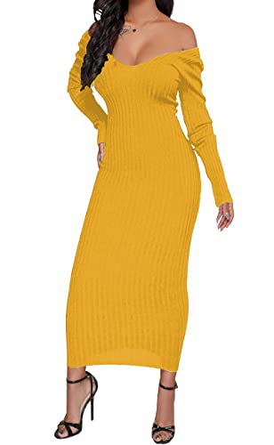 SheKiss Women's Sexy Ribbed Sweater Dresses...