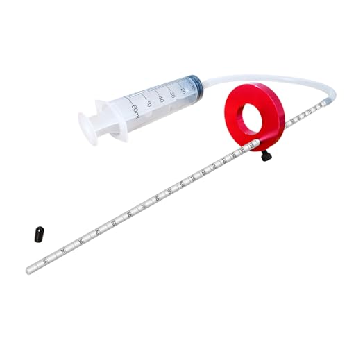 Image of 2025 Upgrade Fork Oil Level Measurement Tool - Accurate 300 mm Markings - Gauge Tool with 60 ml Syringe and Adjustable Ring - Compatible with Mountain Bikes, Motorcycles (Red)