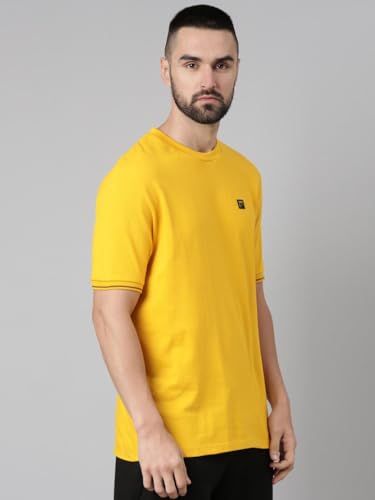 Image of Fila Men's Solid Regular Fit T-Shirt (12012915 Orange