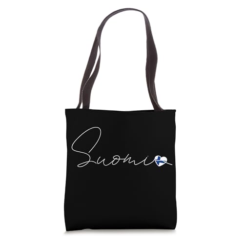 Bolso tote Suomi Simple Love con corazón y bandera de Finlandia miniatura 1