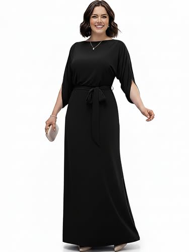 Image of KOH KOH Womens 2026 Flowy Formal Batwing Sleeve Evening Casual Gown