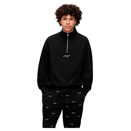 HUGO Herren Dogota Relaxed-Fit Sweatshirt mit Troyerkragen und...