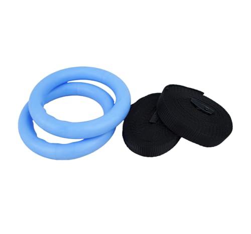 Image of Kids Gymnastics Rings Play Set - Indoor /Outdoor Hanging Fitness Toys for Boys & Girls | Adjustable 170 cm Strap | 25 mm Grip Rings for Strength, Balance & Fun