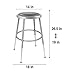 OEF Furnishings OEF6418H/2 Premium Commercial-Grade All-Purpose Round Stool (Height-Adjustable, 18–27 inch Range, Gray Frame, Vinyl Padded Seat, 2-Pack)